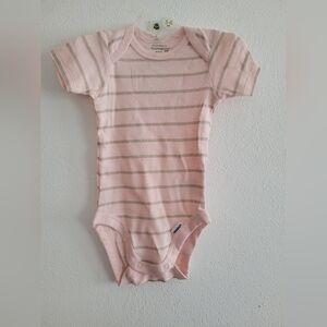 Modern Moments By Gerber Pink and Gray Striped Bodysuit